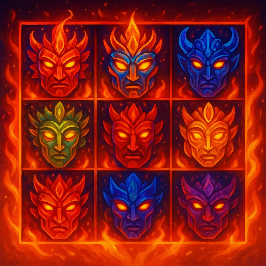 Slot 9 Masks Of Fire dostępny w kasynie Glorion